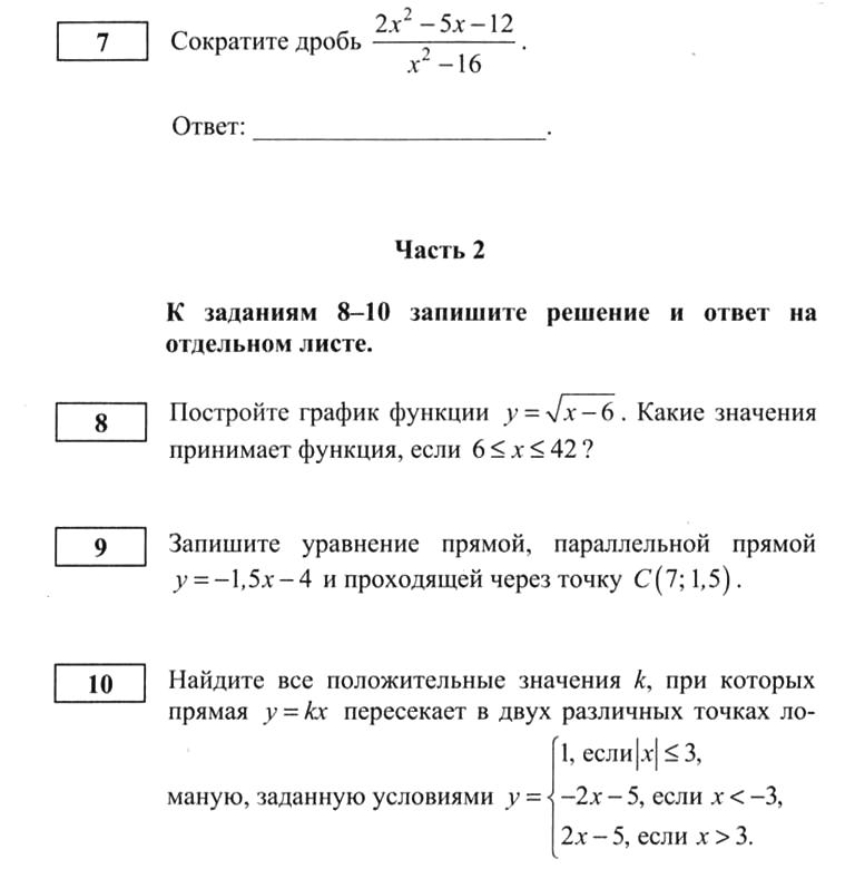 Контрольная работа по теме Операции над функциями